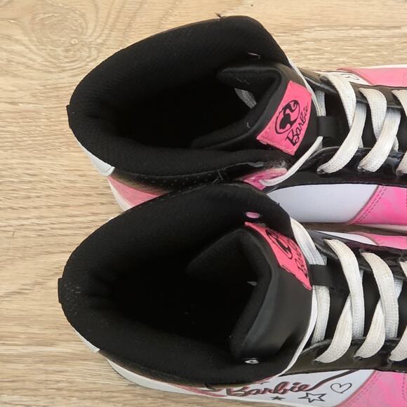 Barbie Mattel High Top Sneakers Pink Youth Shoes Size 3 Lace Up High-Top - Picture 6 of 10